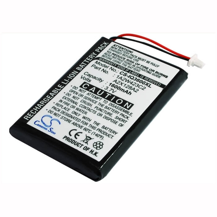3.7V, 1600mAh, Li-ion Battery fits Garmin, Ique 3200, Ique 3600, 5.92Wh