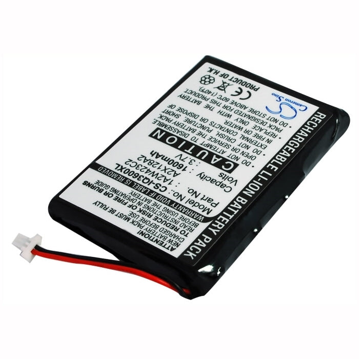3.7V, 1600mAh, Li-ion Battery fits Bti, Gps-gar3200, 5.92Wh