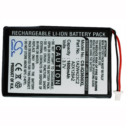 3.7V, 1600mAh, Li-ion Battery fits Bti, Gps-gar3200, 5.92Wh