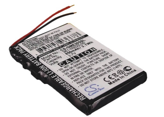 3.7V, 850mAh, Li-ion Battery fits Garmin, Edge 305, 3.145Wh