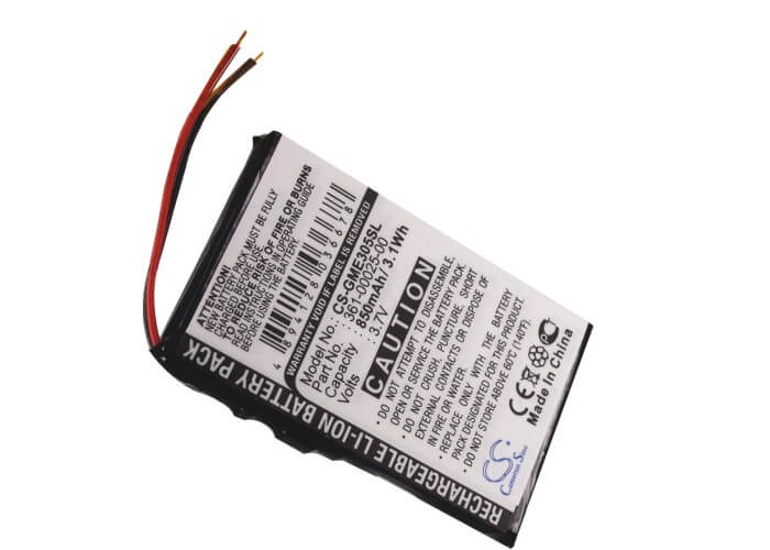 3.7V, 850mAh, Li-ion Battery fits Garmin, Edge 305, 3.145Wh