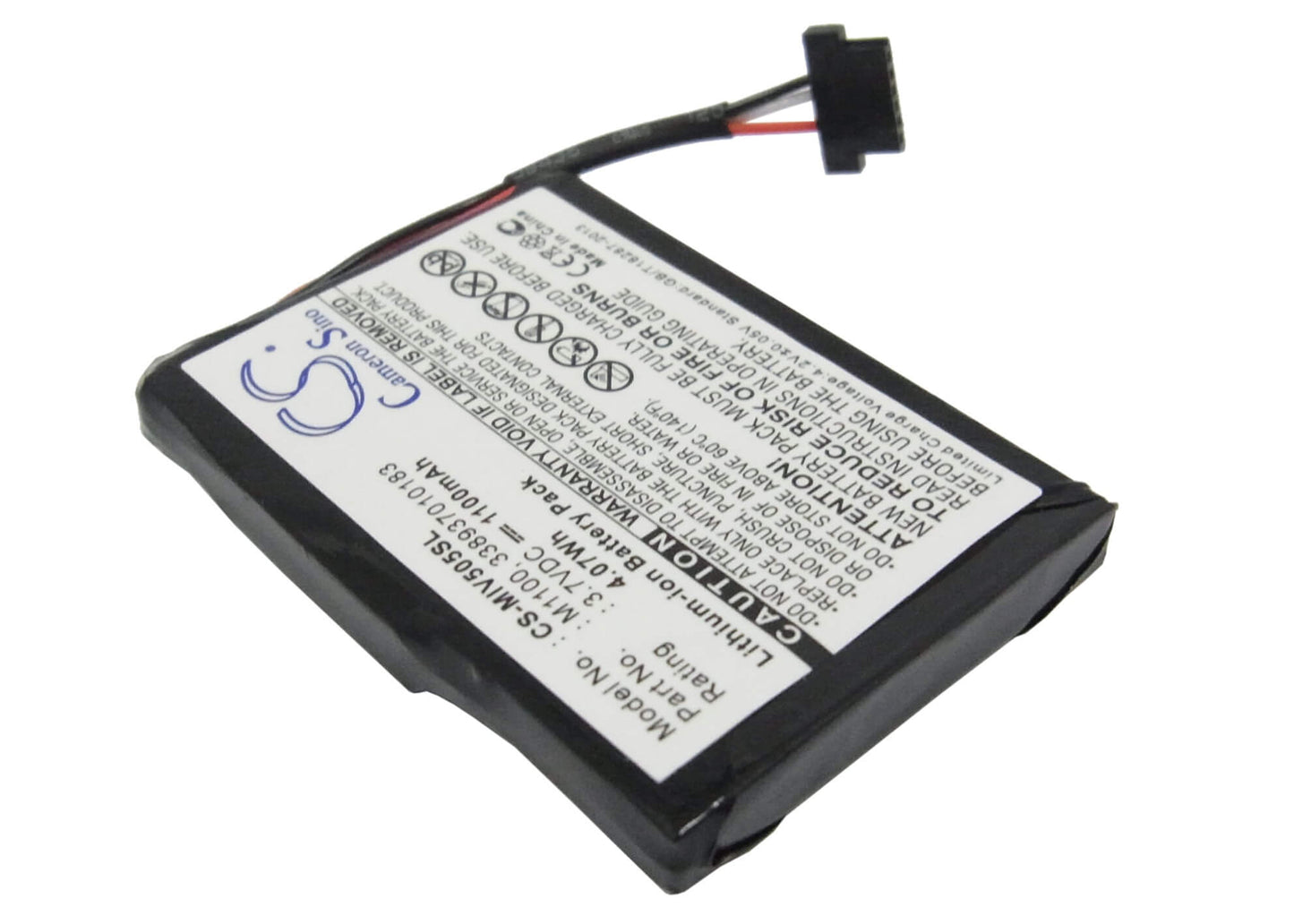 3.7V, 1100mAh, Li-ion Battery fits Mitac, Mio Spirit V505 Tv, Mio Spirit V735 Tv, 4.07Wh