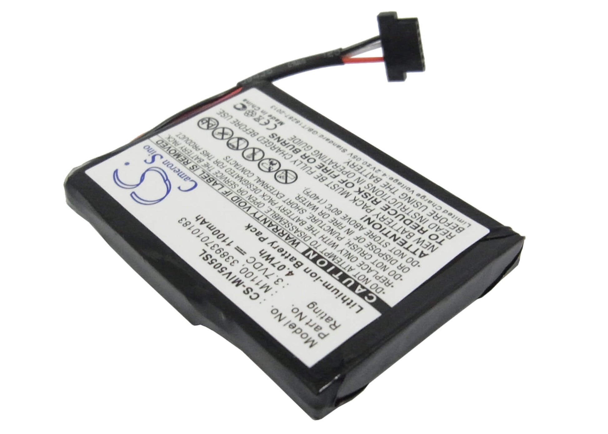 3.7V, 1100mAh, Li-ion Battery fits Mitac, Mio Spirit V505 Tv, Mio Spirit V735 Tv, 4.07Wh