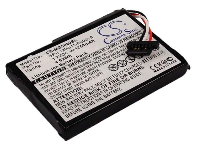 3.7V, 1250mAh, Li-ion Battery fits Typhoon, Myguide Silverguide 5000, Myguide Silverguide 5000 Nav, 4.625Wh