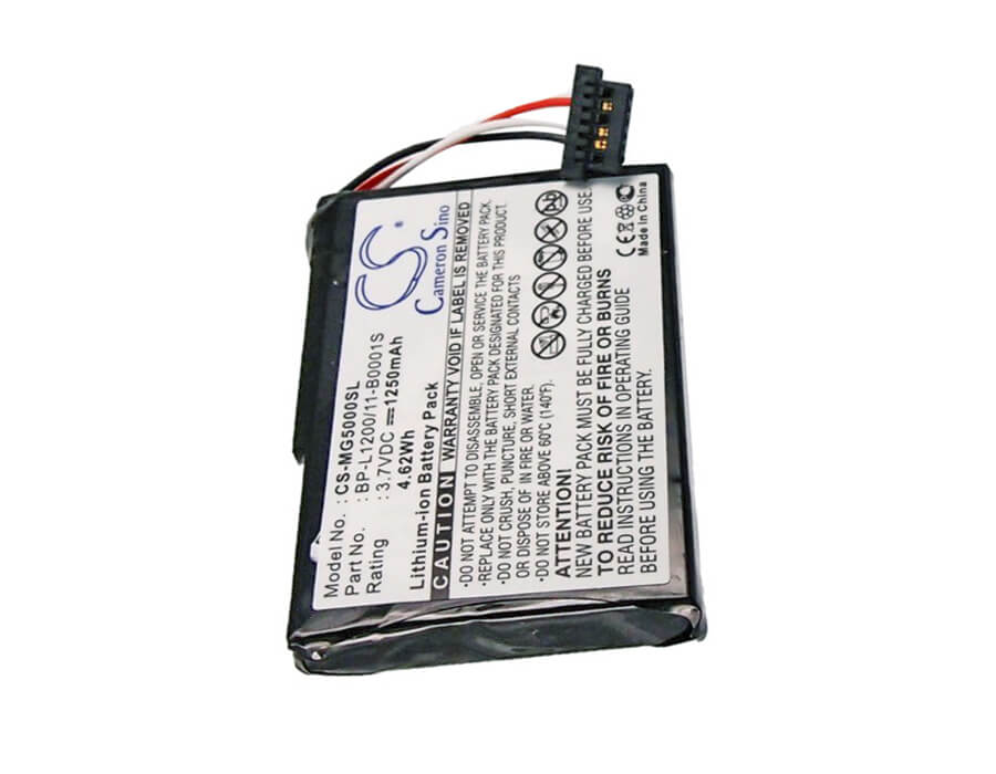 3.7V, 1250mAh, Li-ion Battery fits Typhoon, Myguide Silverguide 5000, Myguide Silverguide 5000 Nav, 4.625Wh