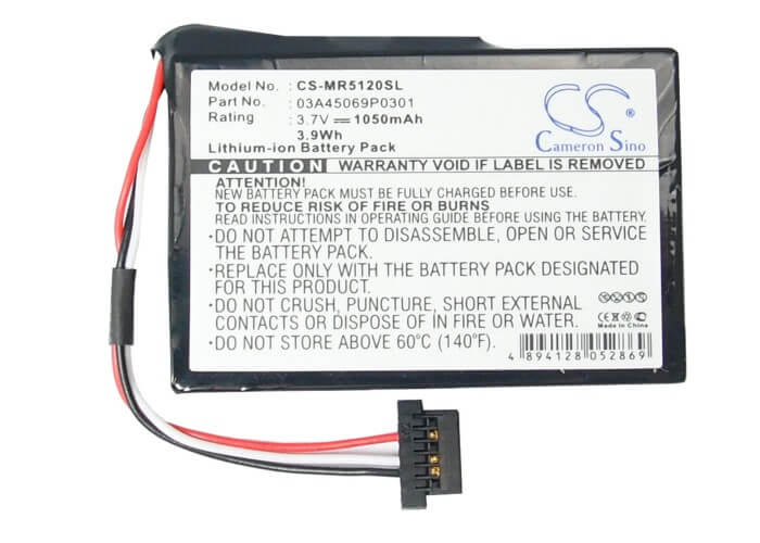 3.7V, 1050mAh, Li-ion Battery fits Magellan, Roadmate 5045, Roadmate 5045lm, 3.885Wh