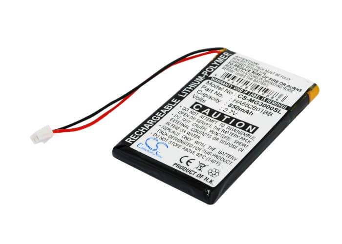 3.7V, 850mAh, Li-Polymer Battery fits Typhoon, Myguide 3000, Myguide 3010, 3.145Wh