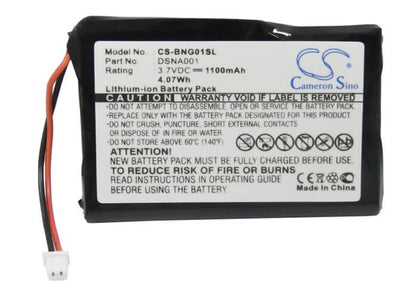 3.7V, 1100mAh, Li-ion Battery fits Blaupunkt, Navi Gps, Travelpilot Lucca 3.3, 4.07Wh