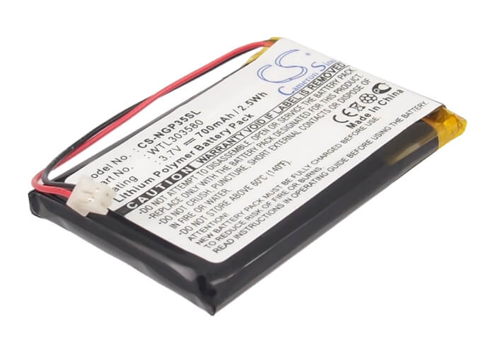 3.7V, 700mAh, Li-Polymer Battery fits Navgear, Gt35, Gt-35 3d, 2.59Wh