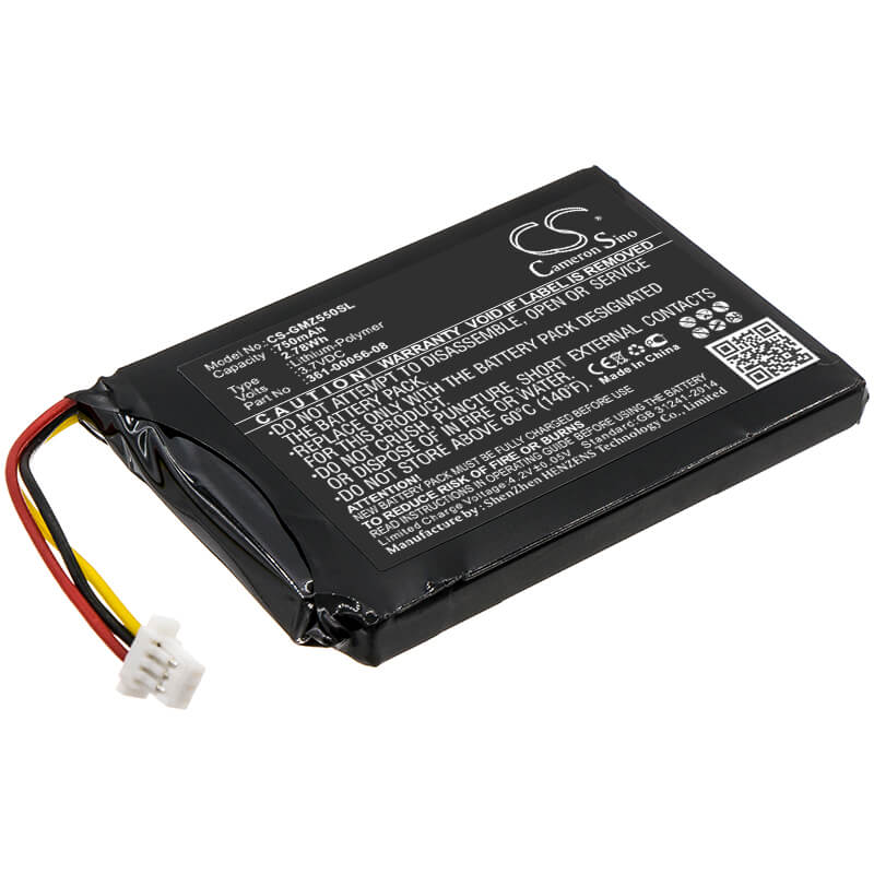 3.7V, 750mAh, Li-ion Battery fits Garmin, Drivesmart 5, Drivesmart 55, 2.775Wh