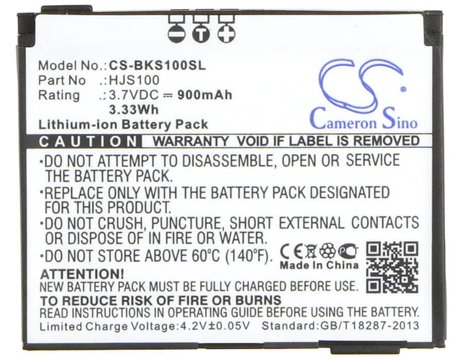 3.7V, 900mAh, Li-ion Battery fits Becker, Hjs 100, Hjs-100, 3.33Wh