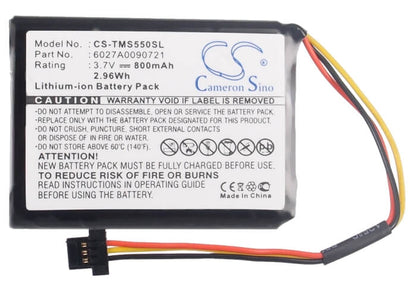 3.7V, 800mAh, Li-ion Battery fits Tomtom, 1ef0.017.03, 1et0.052.09, 2.96Wh