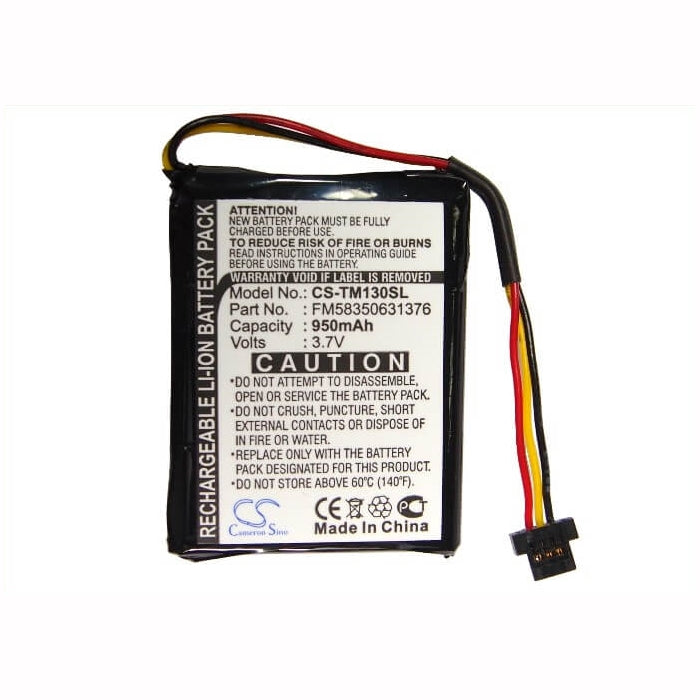 3.7V, 950mAh, Li-ion Battery fits Tomtom, One 125, One 130, 3.515Wh