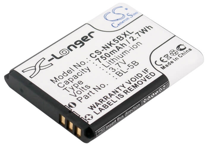 Gps, Navigator 3.7V, 750mAh, Li-ion Battery fits Yashica, Bl-5b, Ez Digital Nv-1, 2.775Wh