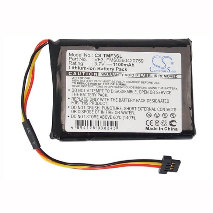 3.7V, 1100mAh, Li-ion Battery fits Tomtom, Go Xl330s, Quanta, 4.07Wh