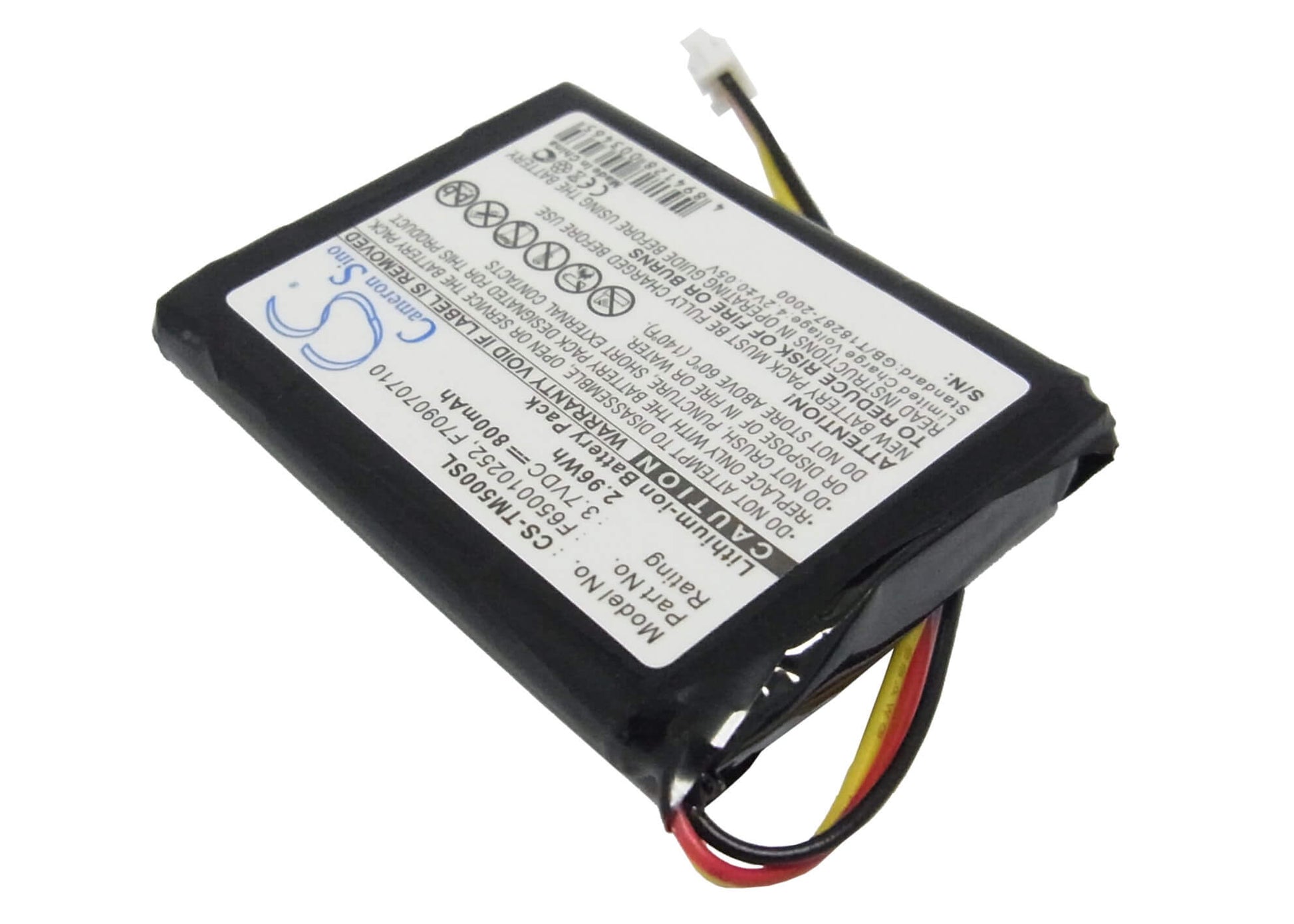 3.7V, 800mAh, Li-ion Battery fits Tomtom, 4k00.100, 4n00.004, 2.96Wh