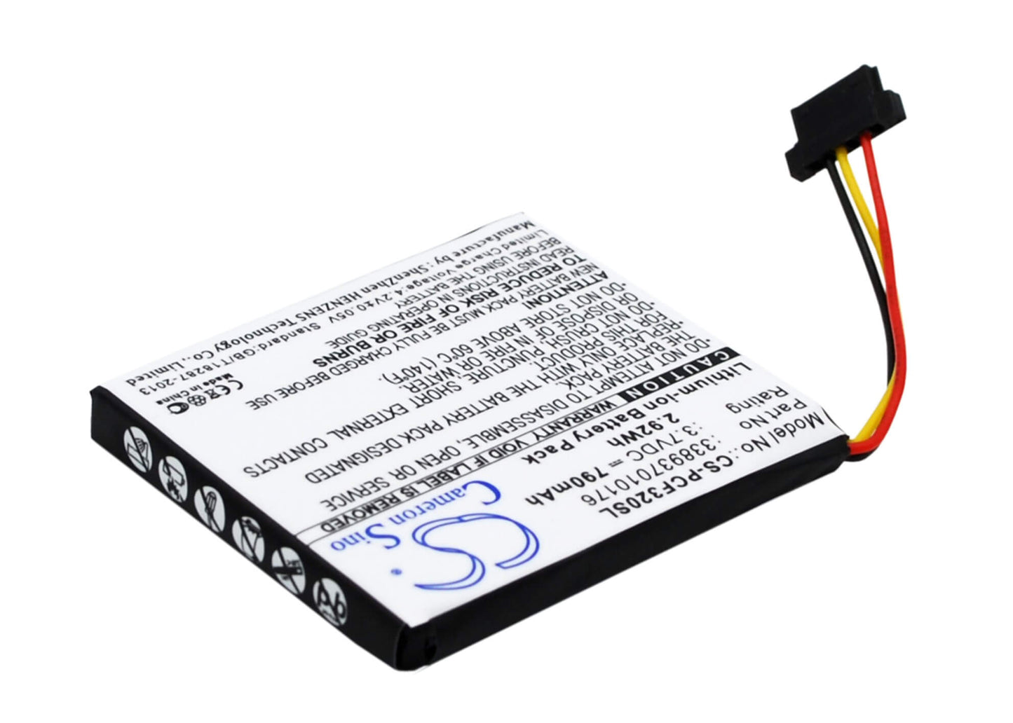 3.7V, 790mAh, Li-ion Battery fits Pioneer, Avic-f Avic-u, Avic-f220, 2.923Wh