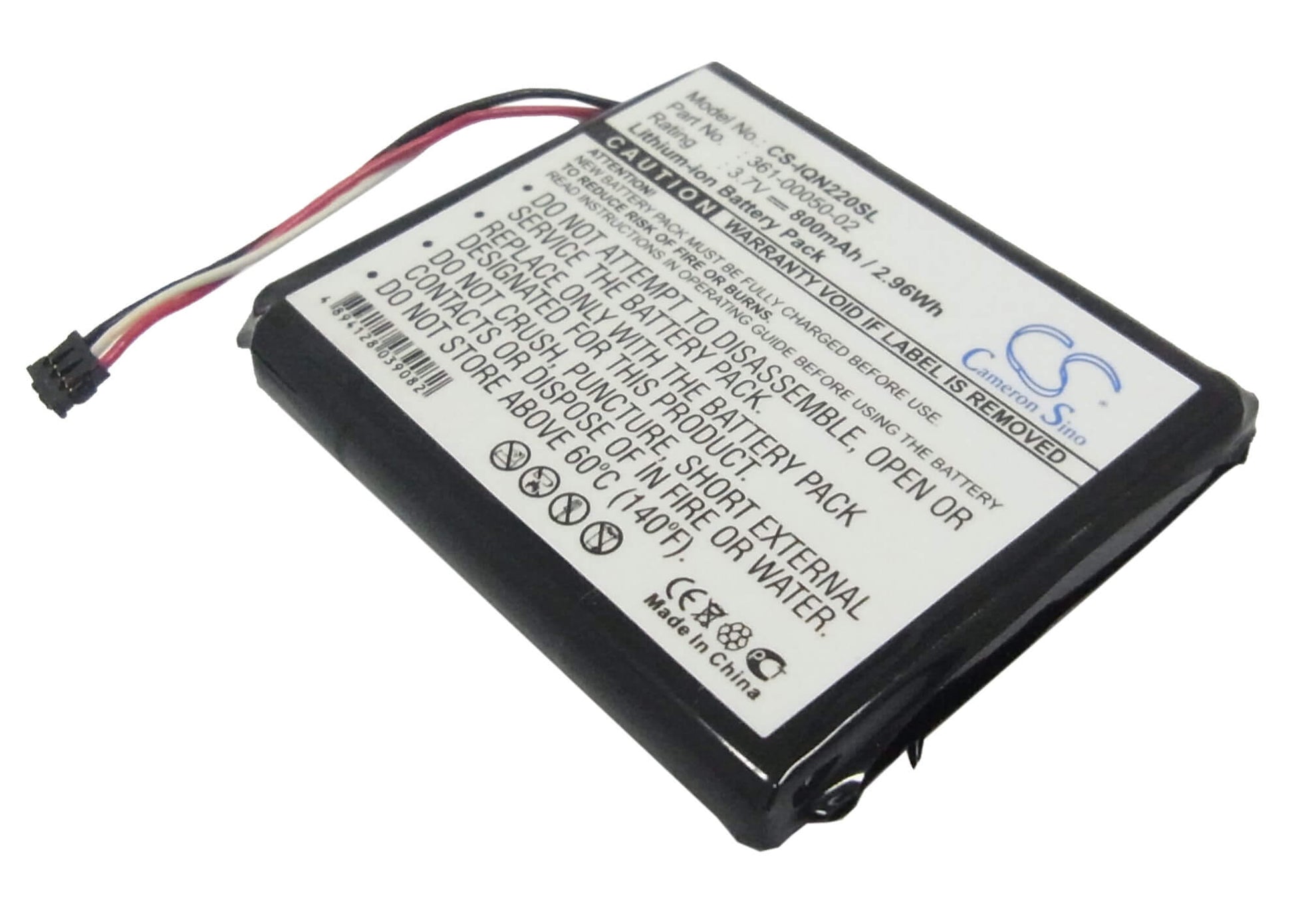 3.7V, 800mAh, Li-ion Battery fits Garmin, Nuvi 2200, Nuvi 2200lt, 2.96Wh