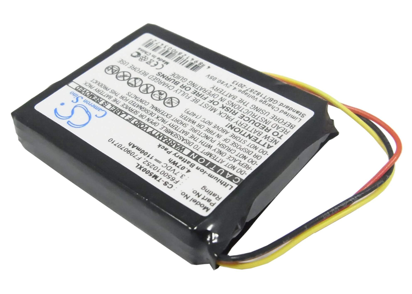 3.7V, 1100mAh, Li-ion Battery fits Tomtom, 4k00.100, 4n00.004, 4.07Wh