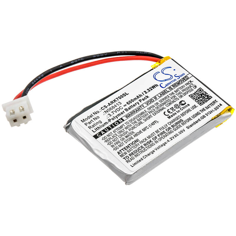 3.7V, 600mAh, Li-Polymer Battery fits Atrack, Ak7 Gps, Ak7 Gps Tracker, 2.22Wh