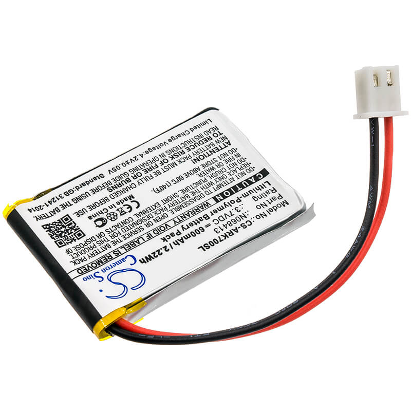 3.7V, 600mAh, Li-Polymer Battery fits Atrack, Ak7 Gps, Ak7 Gps Tracker, 2.22Wh