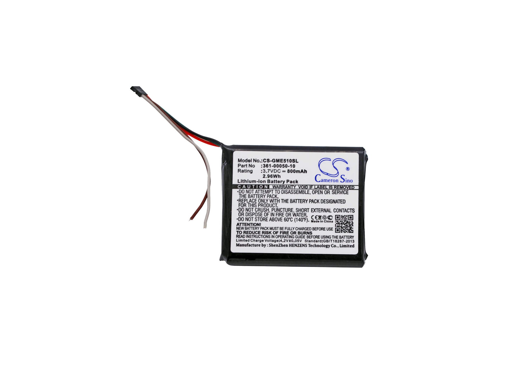 3.7V, 800mAh, Li-ion Battery fits Garmin, Edge 510, 2.96Wh