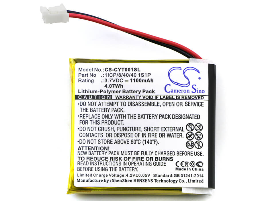 3.7V, 1100mAh, Li-Polymer Battery fits Coyote, Plus, 4.07Wh