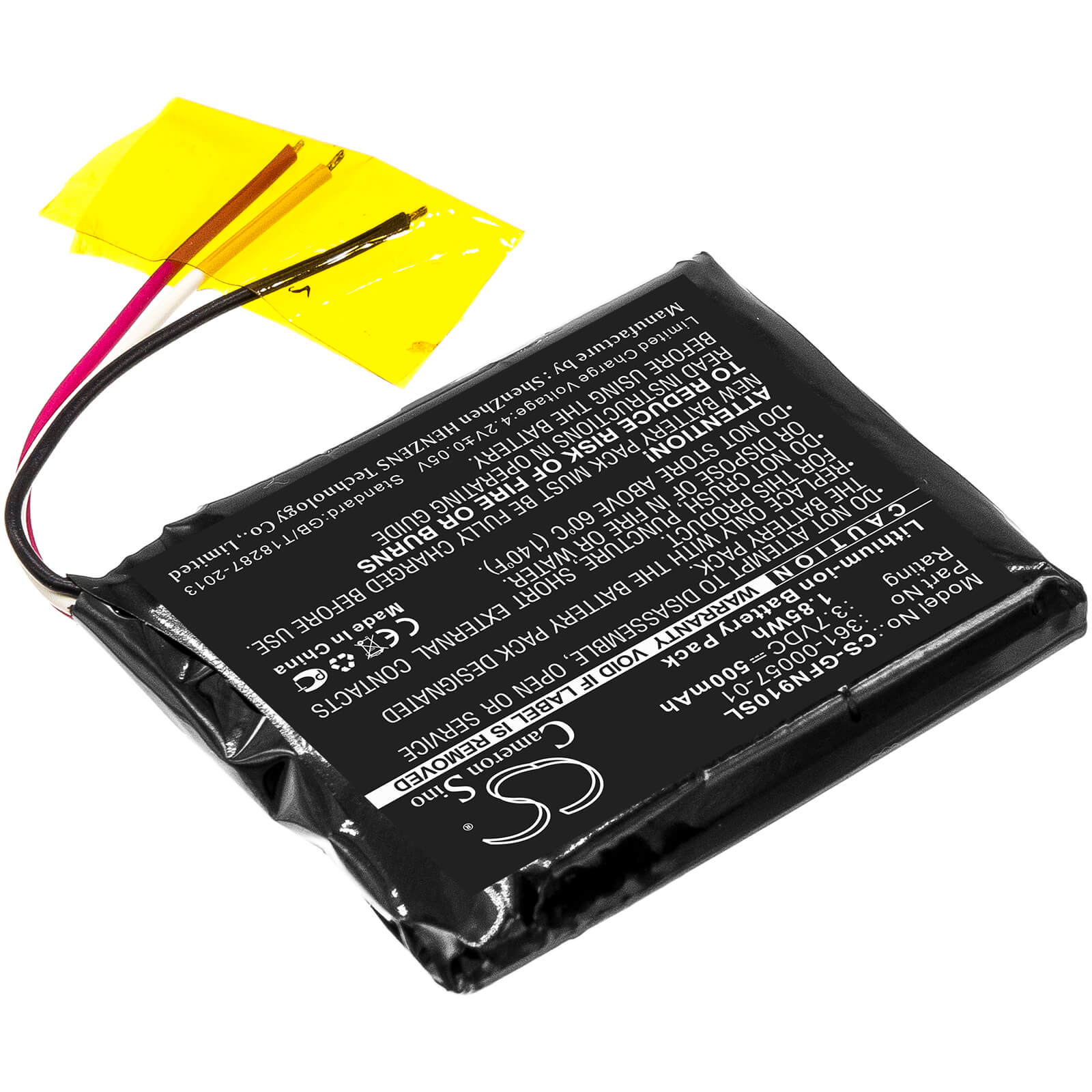 3.7V, 500mAh, Li-ion Battery fits Garmin, Forerunner 910xt, 1.85Wh