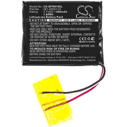 3.7V, 500mAh, Li-ion Battery fits Garmin, Forerunner 910xt, 1.85Wh