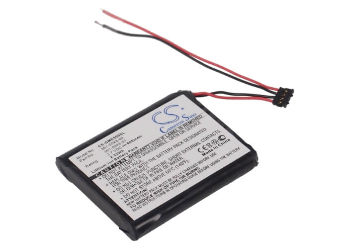 3.7V, 600mAh, Li-ion Battery fits Garmin, 010-01626-02, 4rl58983, 2.22Wh