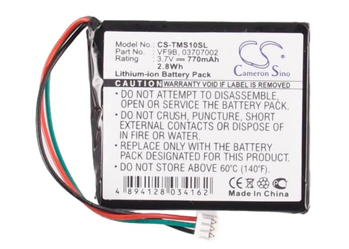 3.7V, 770mAh, Li-ion Battery fits Tomtom, 1ex00, 4ex0.001.11, 2.849Wh
