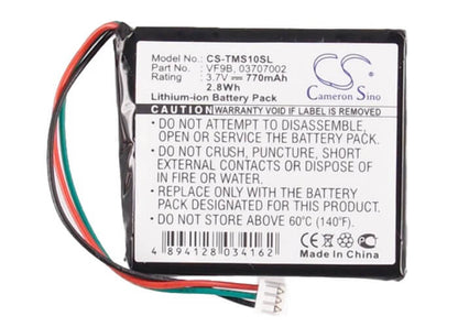 3.7V, 770mAh, Li-ion Battery fits Tomtom, 1ex00, 4ex0.001.11, 2.849Wh