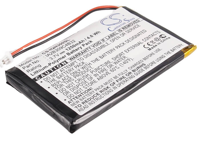 3.7V, 1250mAh, Li-Polymer Battery fits Navgear, Streetmate Gp-43, 4.625Wh