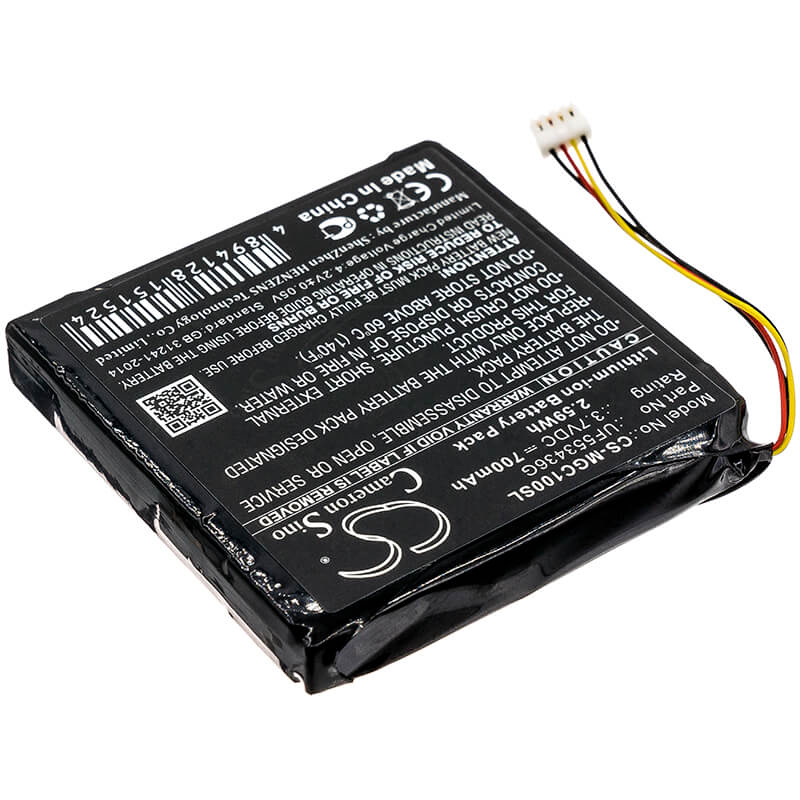 3.7V, 700mAh, Li-ion Battery fits Magellan, Cyclo 100, Cyclo100, 2.59Wh
