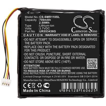 3.7V, 700mAh, Li-ion Battery fits Sigma, Rox 11, 2.59Wh