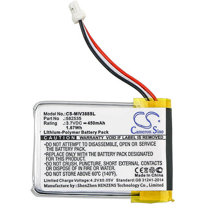 Gps, Navigator 3.7V, 450mAh, Li-Polymer Battery fits Hp, F210, F300, 1.665Wh
