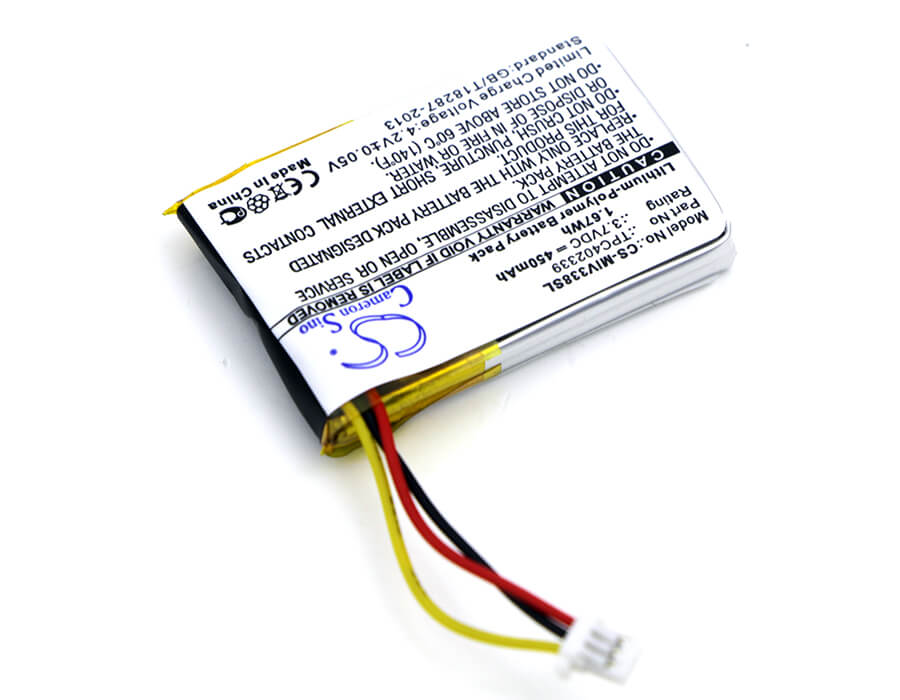 3.7V, 450mAh, Li-Polymer Battery fits Mio, Mivue 338, Mivue 358p, 1.665Wh