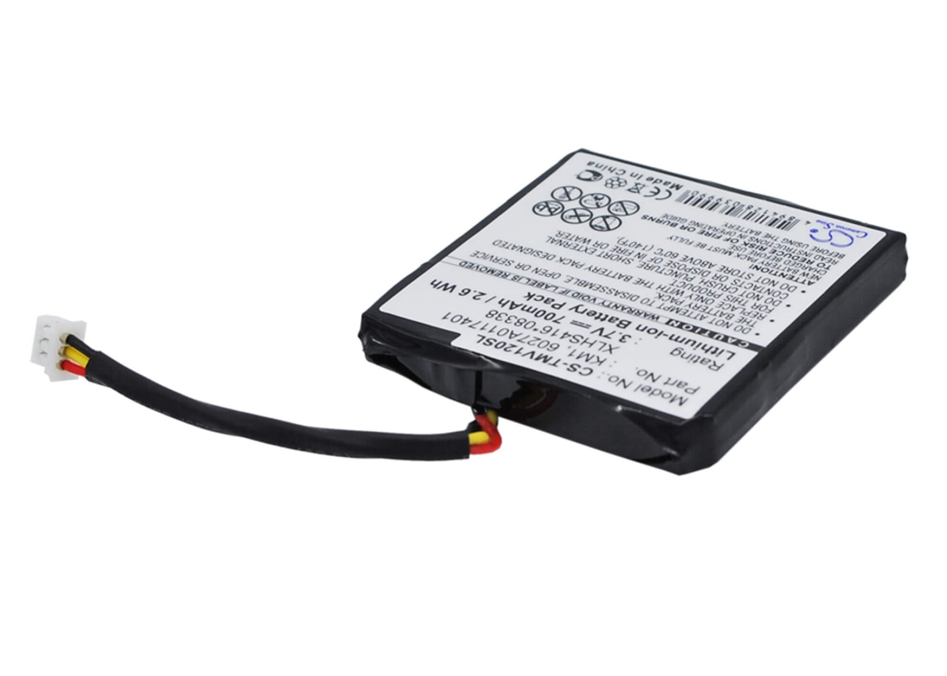 3.7V, 700mAh, Li-ion Battery fits Tomtom, 4eh44, Start 20, 2.59Wh