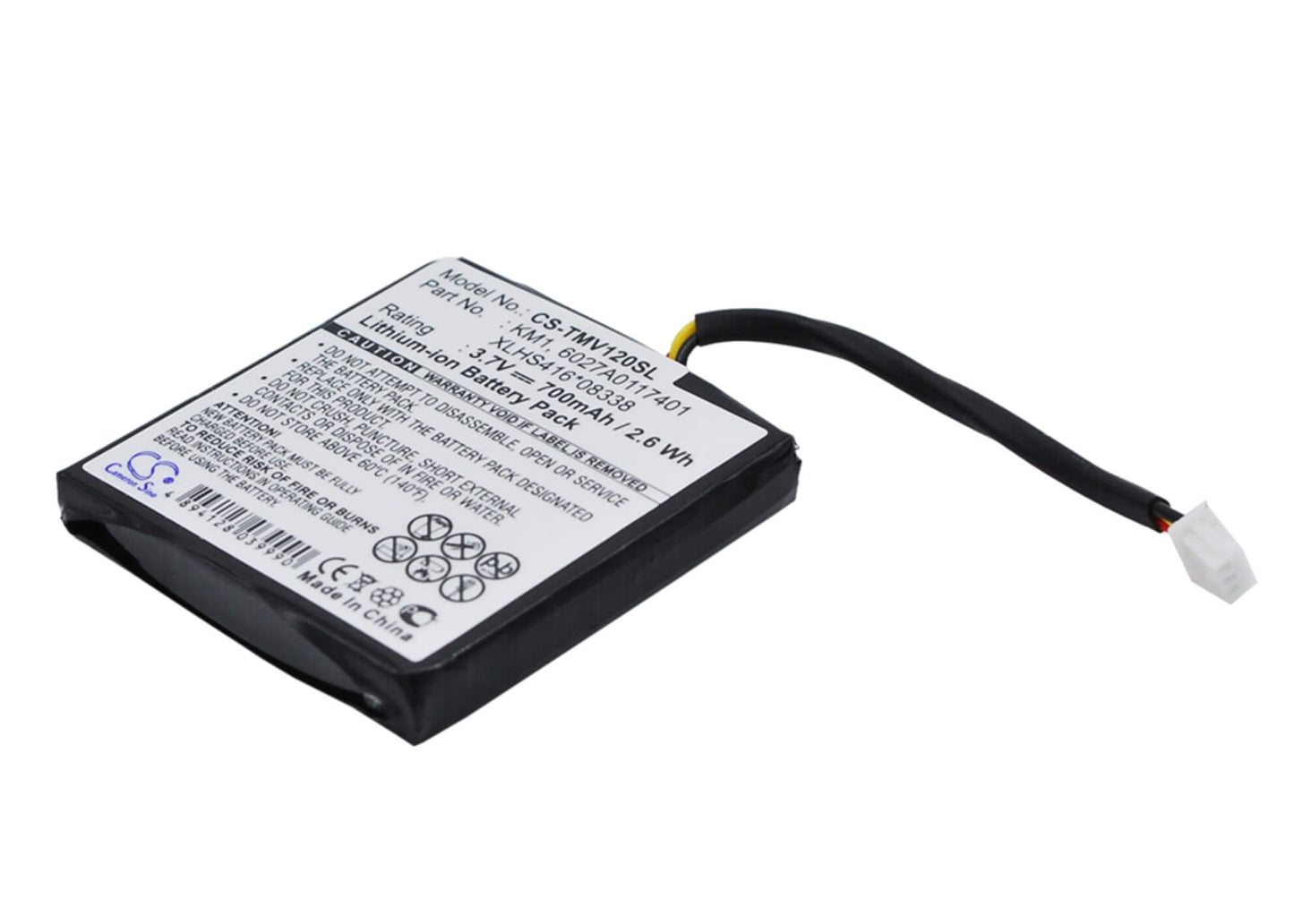 3.7V, 700mAh, Li-ion Battery fits Tomtom, 4eh44, Start 20, 2.59Wh