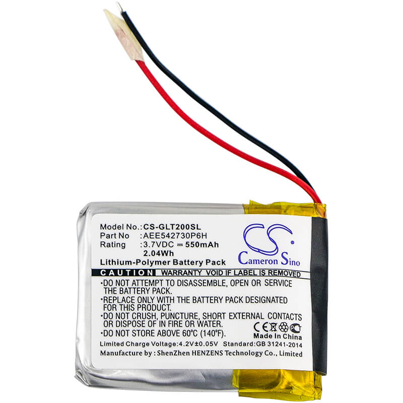 3.7V, 550mAh, Li-Polymer Battery fits Golf Buddy, Ct2, Dsc-ct2-100, 2.035Wh
