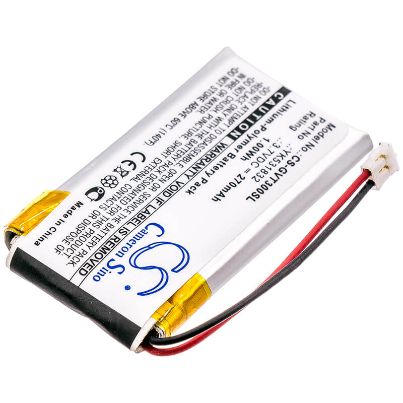 3.7V, 270mAh, Li-Polymer Battery fits Golf Buddy, Vt3 Gps Rangefinder, 0.999Wh