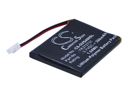 3.7V, 280mAh, Li-Polymer Battery fits Golf Buddy, Dsc-gb750, Dsc-gb900, 1.036Wh