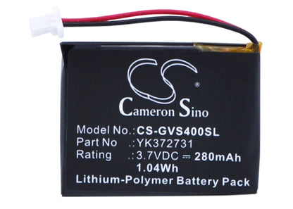 3.7V, 280mAh, Li-Polymer Battery fits Golf Buddy, Dsc-gb750, Dsc-gb900, 1.036Wh