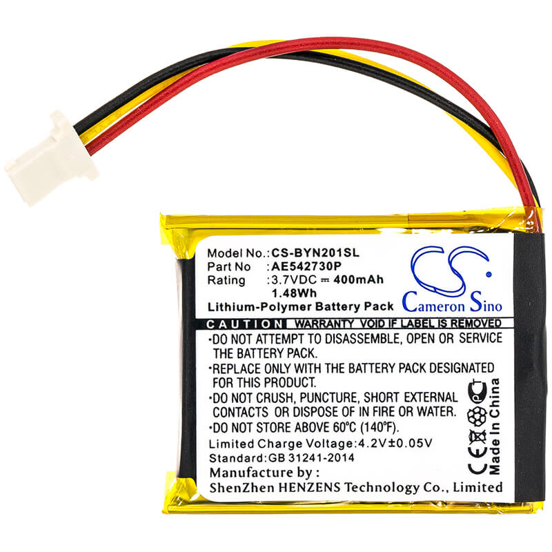 3.7V, 400mAh, Li-Polymer Battery fits Bushnell, 368224, Neo Ghost, 1.48Wh