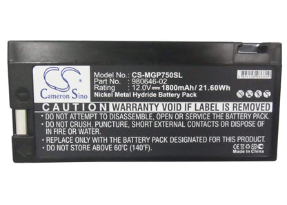12.0V, 1800mAh, Ni-MH Battery fits Trimble, 4700, Geo Explorer 2, 21.6Wh