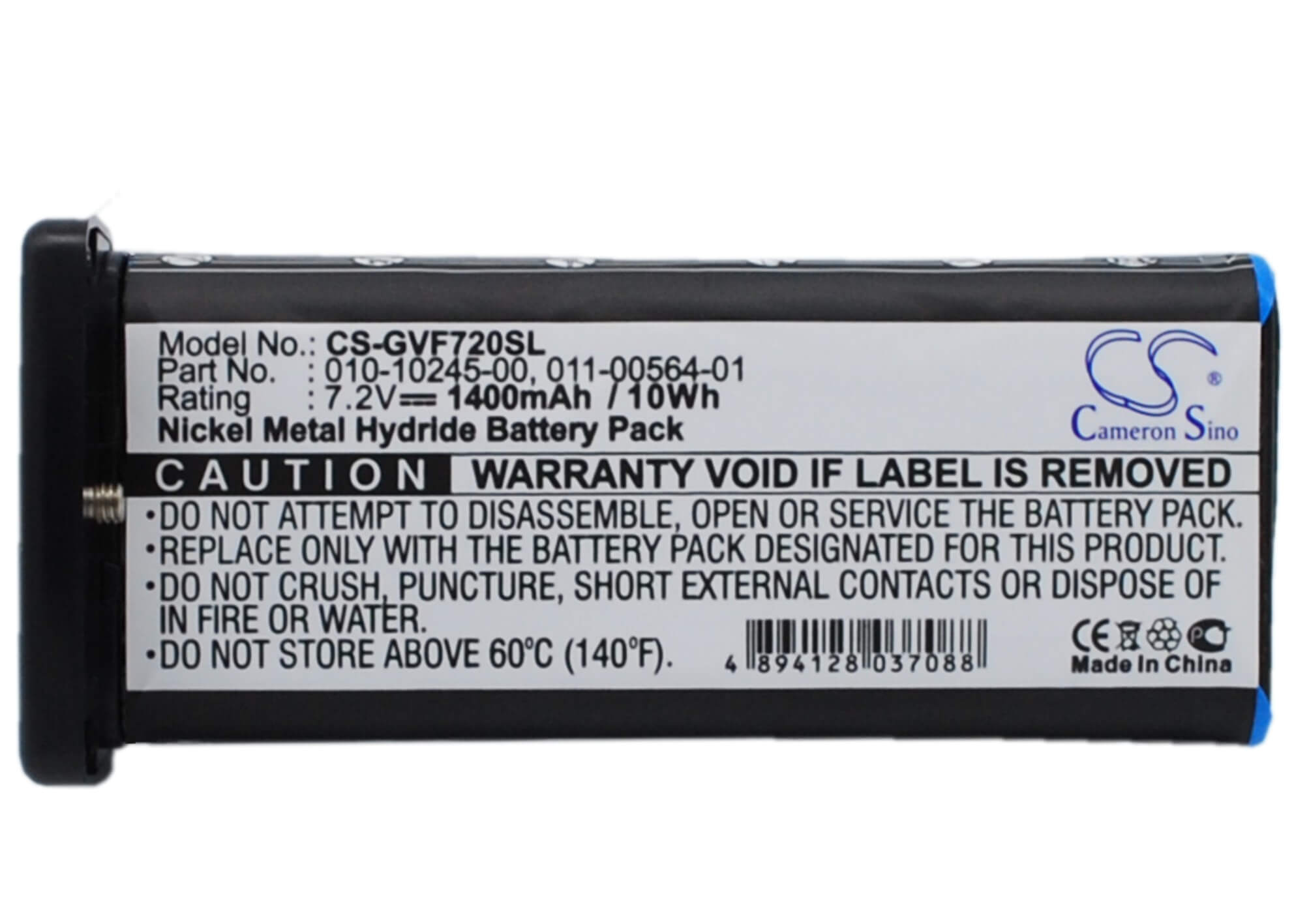 7.2V, 1400mAh, Ni-MH Battery fits Garmin, Vhf 720, Vhf 725, 10.08Wh