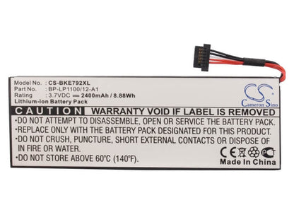 3.7V, 2400mAh, Li-ion Battery fits Becker, Be7928, Traffic Assist 7928, 8.88Wh