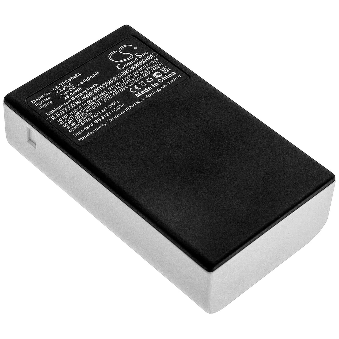 3.6V, 6400mAh, Li-ion Battery fits Tp-link, Kasa Kc300, 23.04Wh