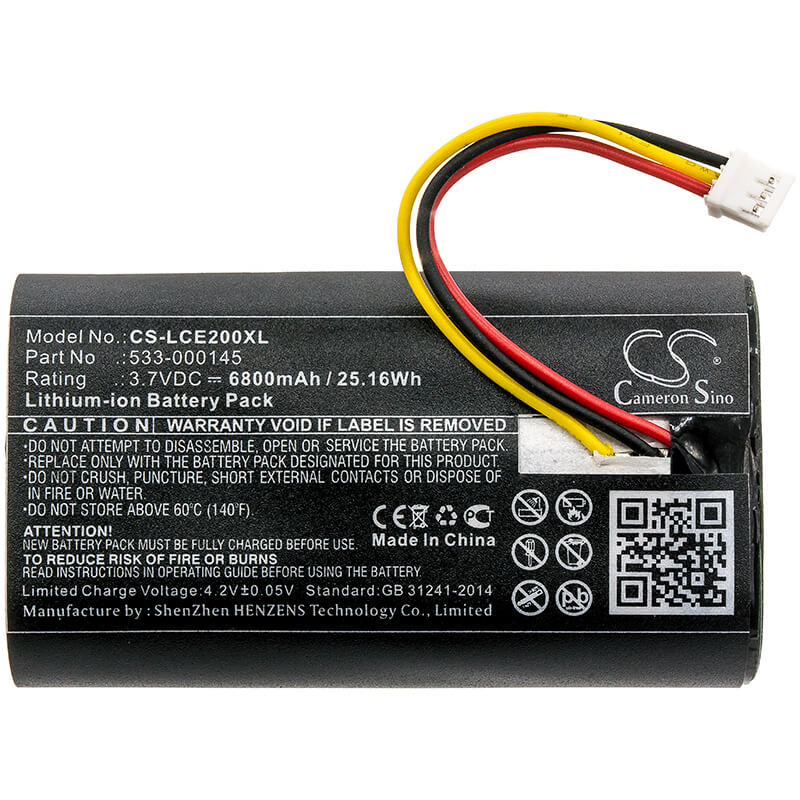 3.7V, 6800mAh, Li-ion Battery fits Logitech, 861-000066, Circle 2, 25.16Wh