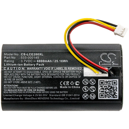 3.7V, 6800mAh, Li-ion Battery fits Logitech, 861-000066, Circle 2, 25.16Wh
